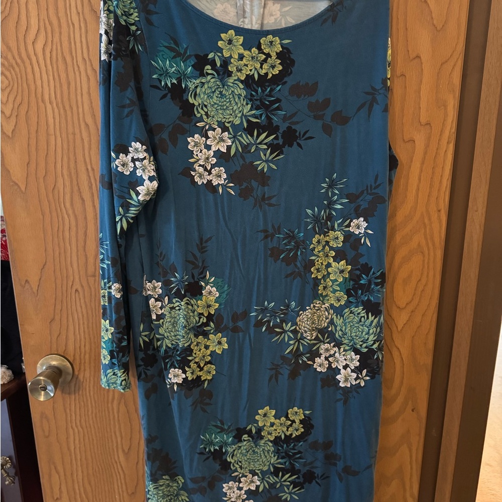 Floral Teal Dress J.Jill l